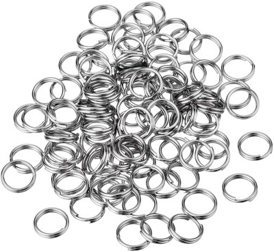 DIY Crafts 50 Pcs, Silver, Small 0.12 inch Round Key Rings Bulk Split Rings for Keychain Key Chain
