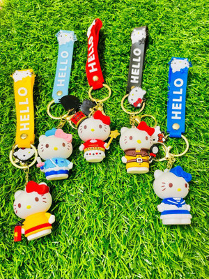 GKM Attractive Hello Kitty 3D premium combo set keychain for cars/bikes Key Chain