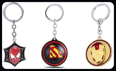 OHZEN SpidermanSupermanIron Man Face Keychain keychain_J173 Key Chain