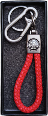 JNV Handwoven Leather Thread Keychain Compatible With Bullet Bike Key Chain