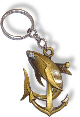 HyzonTech Classic Fish And Anchor Key Chain | Keyring Car, Two Wheeler Bike Key Ring Key Chain