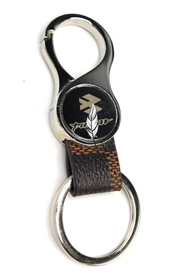 Jdp Novelty Round Shape Leather Metal Keychain for Pulsar Bike. Key Chain