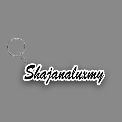 SY Gifts SYG Shajanaluxmy Name Keychain White And Black Key Chain
