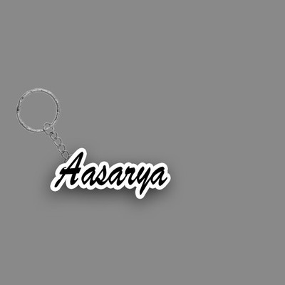 SY Gifts SYG Aasarya Name Keychain White And Black Key Chain