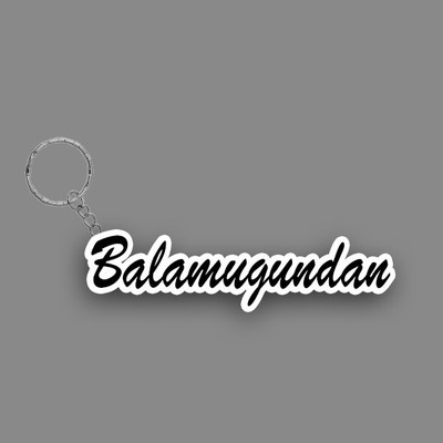 SY Gifts SYG Balamugundan Name Keychain White And Black Key Chain