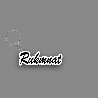 SY Gifts SYG Rukmnat Name Keychain White And Black Key Chain