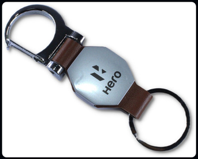 MAG BEE Premium Quality Hero logo Double side hook- Brown-Premium Key Chain