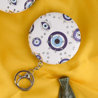 Satvik Round Evil Eye Keychain with Handy Foldable Mirror Key Chain