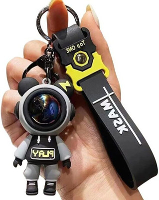 Syshri 3D Grey Astronaut Keychain: Cute Silicone Space Keyring Gift K1 Key Chain