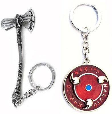 ShopTop Silver Thor Strom breaker and Spinning round Naruto Key Chain