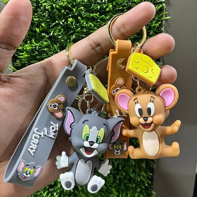 BBG NEW_Cartoon characters Tom & Jerry combo set keychain with strap Key Chain