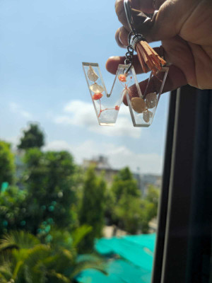 Atharva Creation Resin W Name Keychain Key Chain