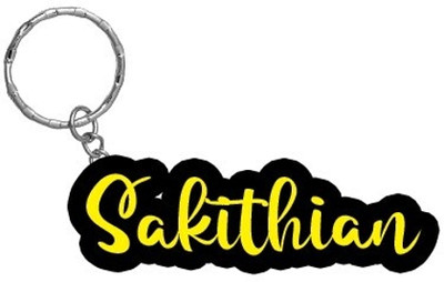 SY Gifts Sakithian Name Black Yellow Name Keychain Key Chain