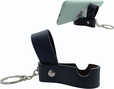 CACHER Multi-functional Leather Key Chain with Built-In Mobile Stand Key Chain