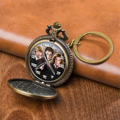 Tiny Tim Harry Potter Printed Dial Vintage Pocket-Watch Gandhi Style Metallic Best Gift Key Chain