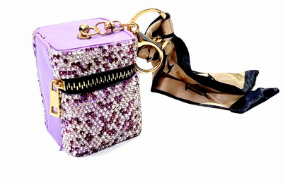 ADOREAL Keychain For Girls Black Color Stone Studded Key Chain