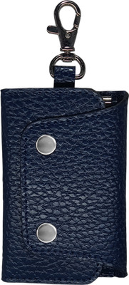 MANDAVA PU Leather Unisex Small Key Pouch Key Case With Belt Hook Cum Card Holder Key Chain