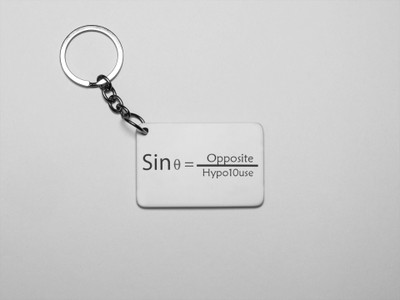 Rushaan Sin thita =opposite/hypo10use - acrylic white keychains (Pack Of 2) Key Chain