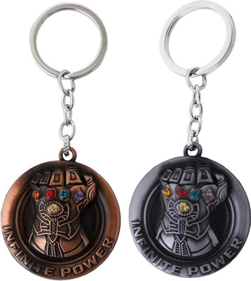 MAG BEE Avengers Infinity War Thanos Hand Gauntlet Metal Combo Pack of 2 Keurings Key Chain