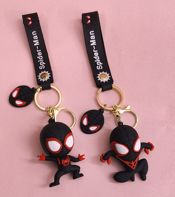 AMANVANI Black Color Keychain For Kids Cartoon Keyring Silicone Rubber Keychain Key Chain