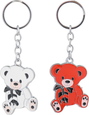 twilight shine Cute White and Red Teddy Bear Key Chain