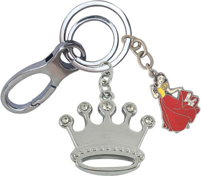 HANDSOME ISK Diamond Princess Crown with Mini Cinderella Locking Lock Key Chain