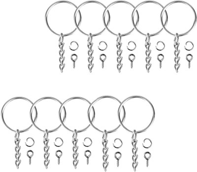 DIY Crafts Keychain Rings, Pack of 75 Pcs, Keychain Rings Keychain Rings with Chain Key Chain