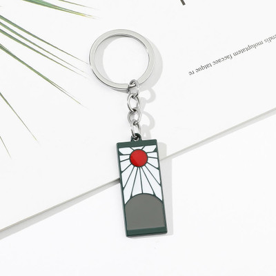 RV Mart Anime Demon Slayer Key Chain Tanjiro Hanafuda Keychain Ring Car Bikes Key Chain