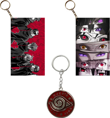 Hariyaali Enterprises LLP Naruto AKATSUKI EYES ARE SO SCARY AND UNIQUE Spinning Unique Style 3 pcs Combo Key Chain