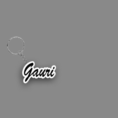 SY Gifts SYG Gauri Name Keychain White And Black Key Chain