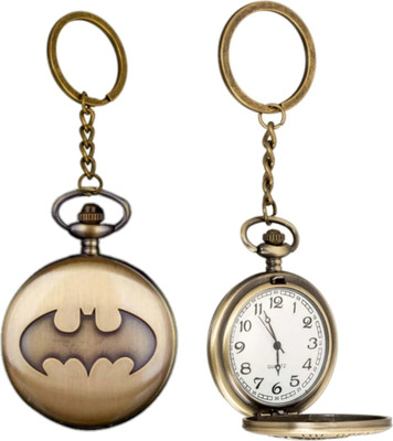 n v p Antique Batman Pocket Watch Car Bike Home Key Chain with Key Ring Key Chain Key Chain