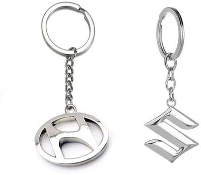 ABEL Combo Of Suzuki & Hyundai Logo Metal Keychain Best Quality Keychain Key Chain