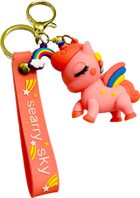 BBG NEW_Rainbow horse keychain with hook strap Key Chain