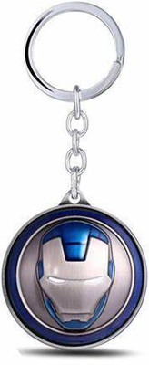 GSV Superhero Ironman face Rotating Blue Keychain best quality Key Chain