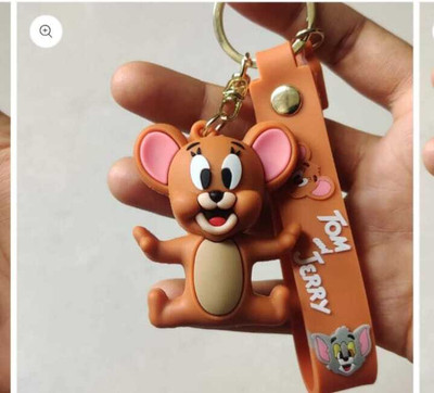 Kishorify Cute Jerry Mouse Keychain with Multicolour Pack of 1 Key Chain