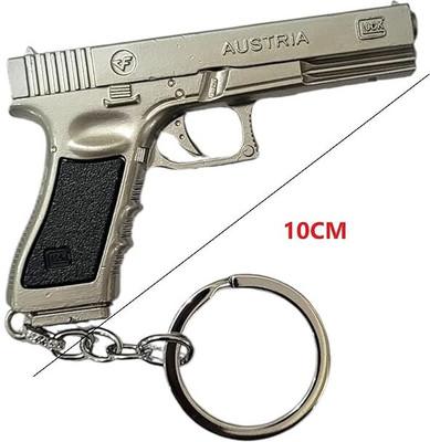 gtrp PUBG Gun Austria 17 Revolver Keychain, Metal Key Ring with Cover 03 Key Chain