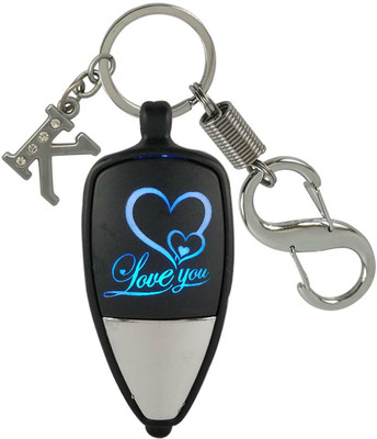 SHOKY LOOKS Love U LED Light Push Button With K Letter Stylish Locking Lock Key Chain