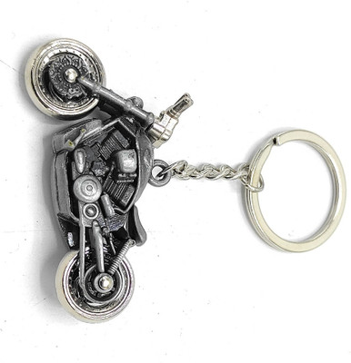 Jdp Novelty Bullet Bike Metal Keychain with Rotating Wheels and Movable Handlebar. Key Chain
