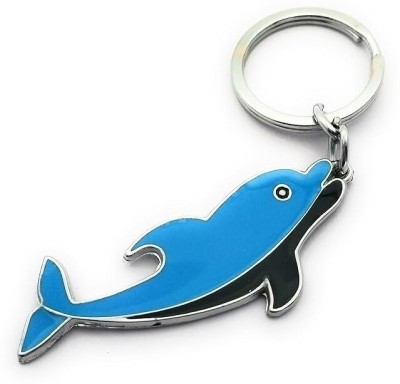 RINKON DOLPHIN IN BLUE BLACK SHAPE KEYCHAIN FOR HOUSE BIKE OFFICE GIFT FOR MEN WOMEN Key Chain