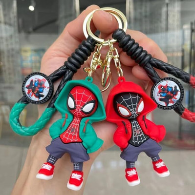 gtrp Spiderman Hood Combo of 2 Cartoon Characters Keychain Cute Silicon06 Key Chain