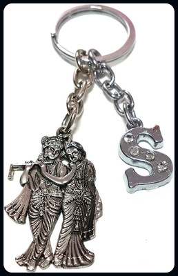 Meeko.com Radha Krishna with S Letter Key ChAIN-A Key Chain