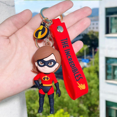 Mubco The Incredibles Helen Parr 3D Keychain | Strap Charm & Hook | PVC Cartoon Model Key Chain