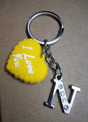 Meeko.com Keychain-Heart With N Letter Bike Key Chain 03 Key Chain