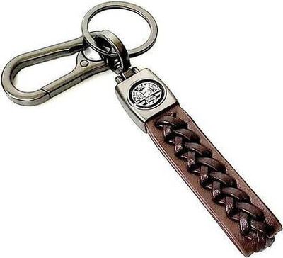 Keychain Trades Royal Enfield Premium Metal Keychain | Heavy Duty Bike Brown Leather Key Chain Key Chain