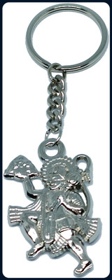 GIKH Hanuman Metal Keychain Keyring Silver Color-Keychain Key Chain