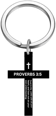 Sullery Bible Verse Keychain Christian Cross Black PROVERBS 3:5 SulleryKey202573 Key Chain