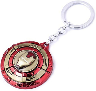SHRI JI Avengers Iron Man Rotating Mask Keychain Gold Key Chain