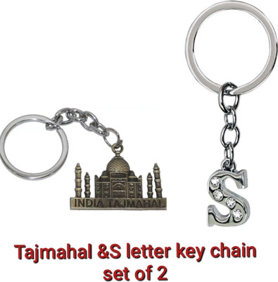 ROYALHUB S letter and tajmahal key chain key ring set of 2 Key Chain