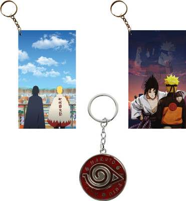 Hariyaali Enterprises LLP Naruto NARUTO AND SASUKE TO HOKAGE ROAD Spinning Unique Style 3 pcs Combo Key Chain