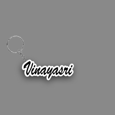 SY Gifts SYG Vinayasri Name Keychain White And Black Key Chain